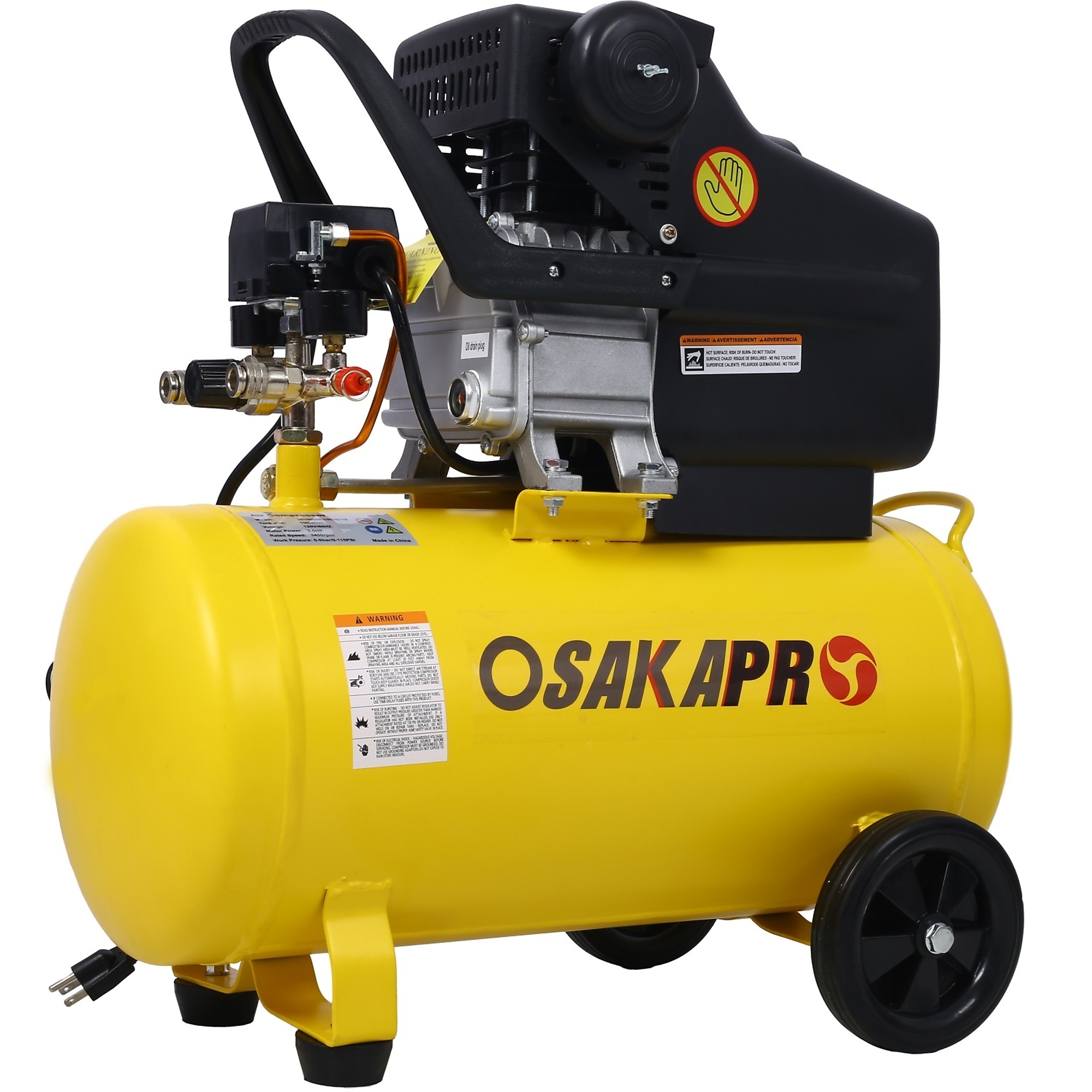 BlackTeck Portable Air Compressor — 10-Gallon, 3.5 HP, 115 PSI, Oil-Lubricated, Vertical, Includes Accessories, Model# N2-64402
